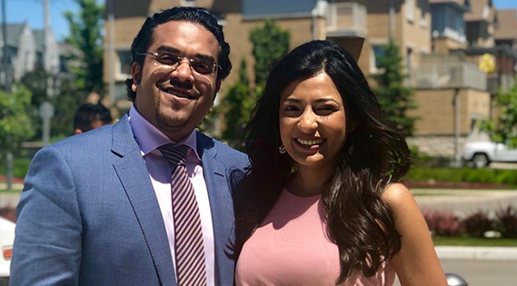 Anik Singal with his wife, Andrea Singal