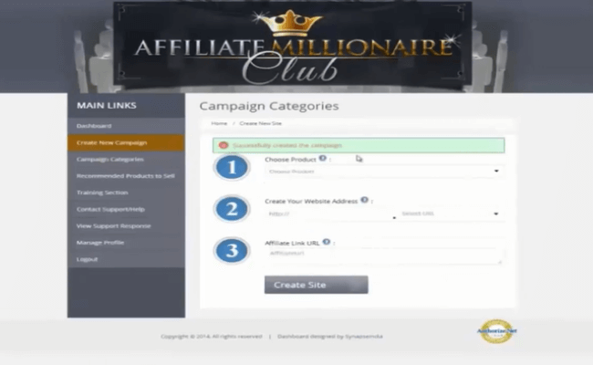 Affiliate Millionaire Club Website Builder