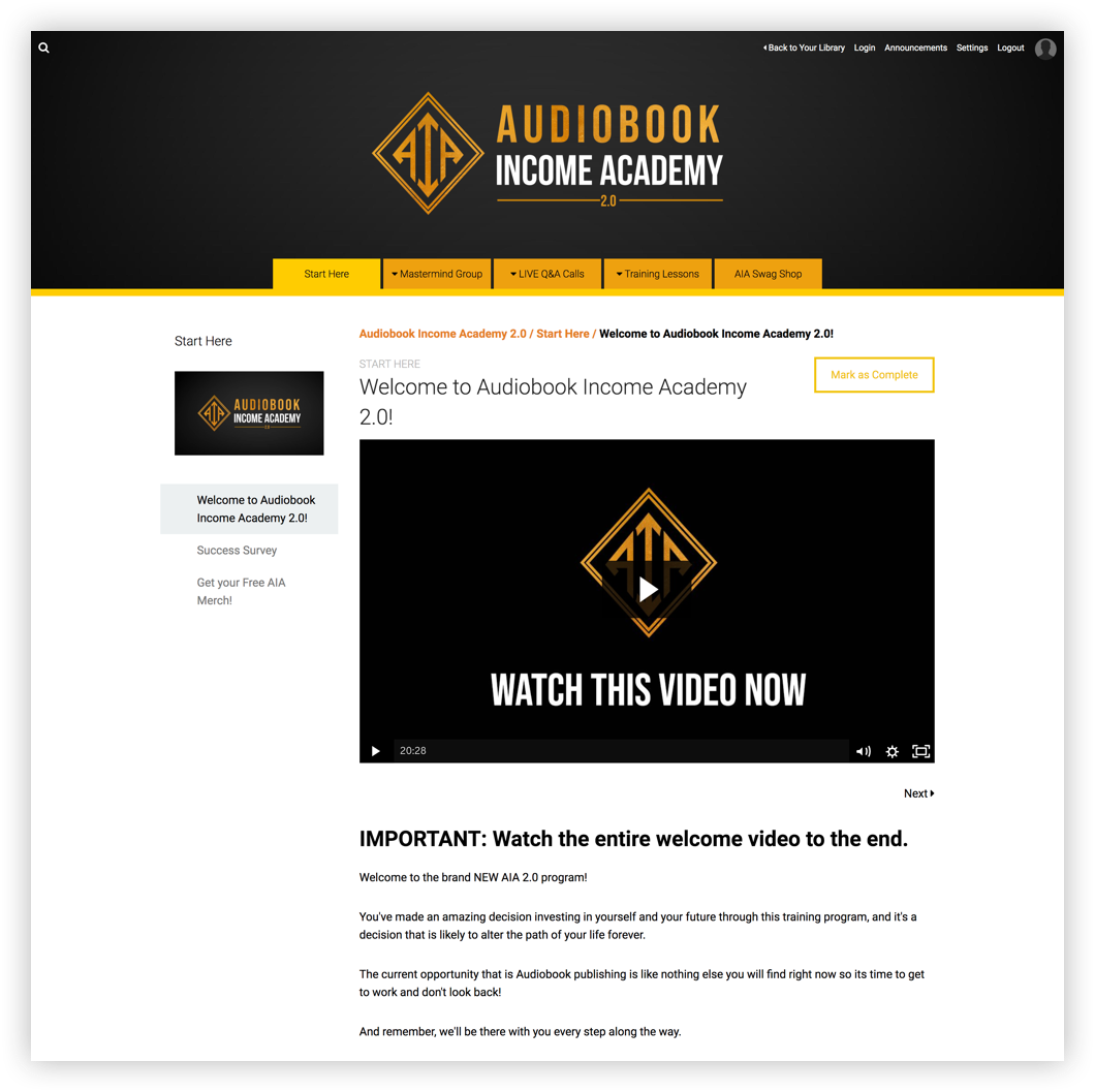 Audiobook Income Academy