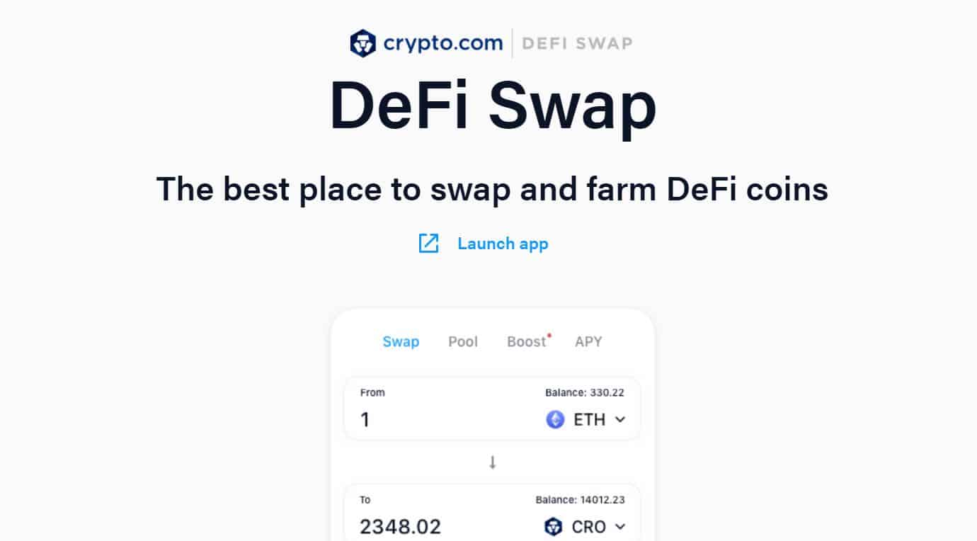Crypto com DeFi Swap