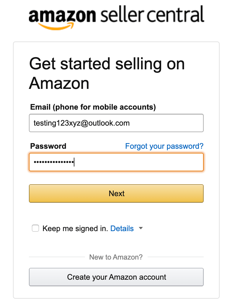 Create An Amazon Seller Account