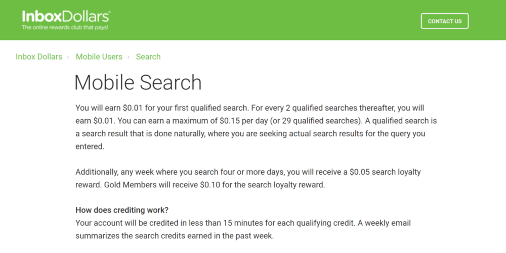 Searching The InboxDollars Search Engine