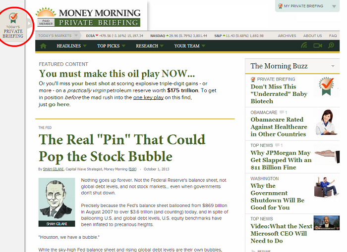 Money Morning Private Briefing