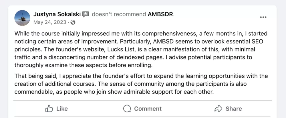 AMBSDR review