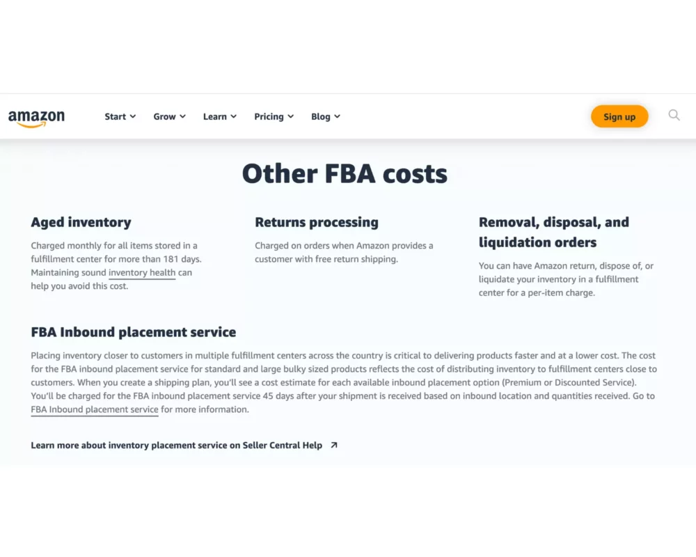 Some of the additional Amazon FBA costs