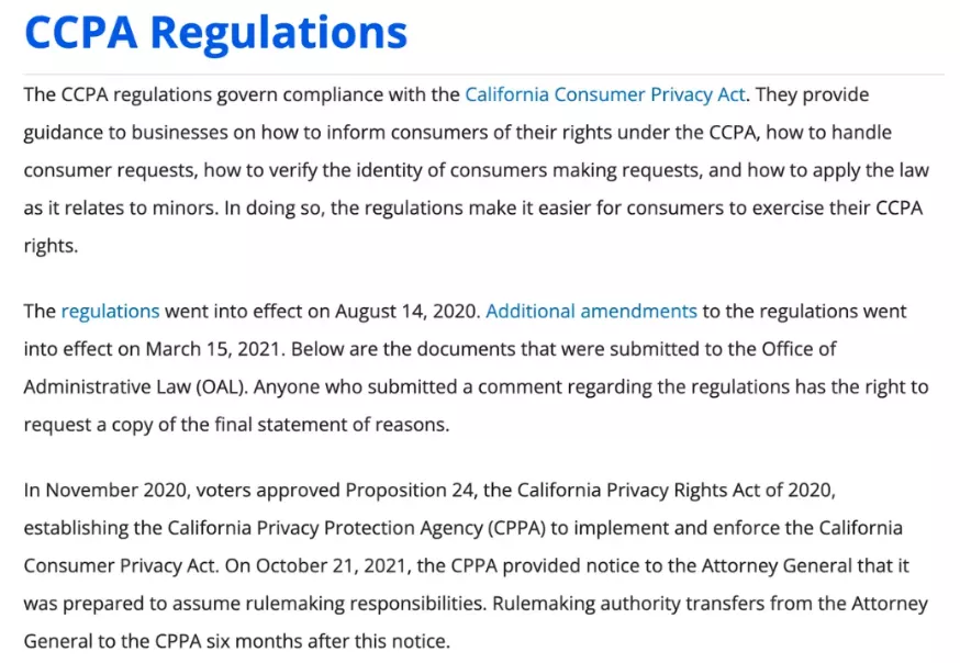 The CCPA regulations